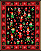 Festive Elf Holiday Christmas Characters Rug