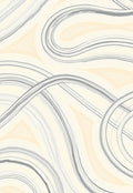 Soft Cream Abstract Swirl Line Rug