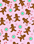 Pink Gingerbread Man Candy Cane Medley Rug