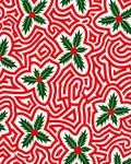 Red Green Floral Swirl Rug