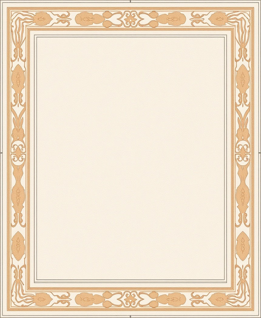 Cream Golden Organic Border Rug