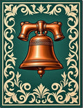 Classic Copper Bell Floral Frame Rug