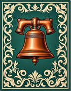Classic Copper Bell Floral Frame Rug