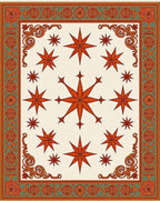 Astro Red Star Border Rug