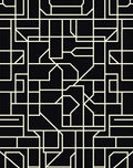 Black Cream Geometric Maze Rug