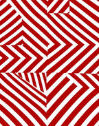 Bold Red Geometric Chevron Layout Rug