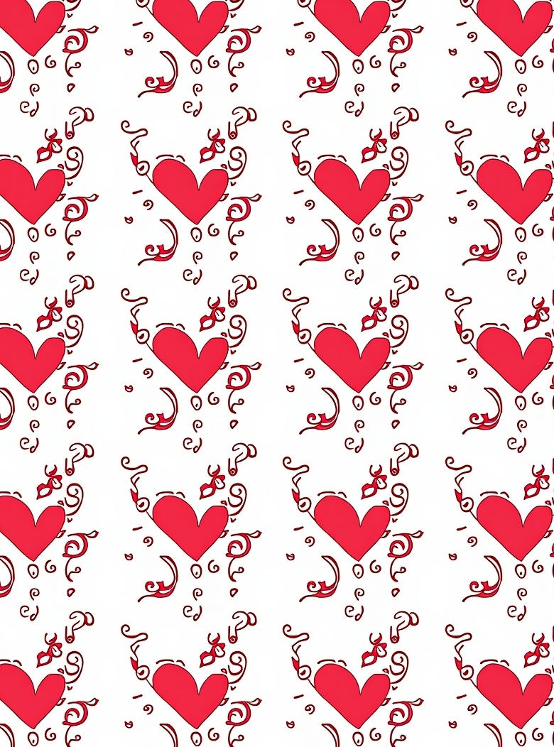 Red Heart Swirl Whimsical Collection Rug