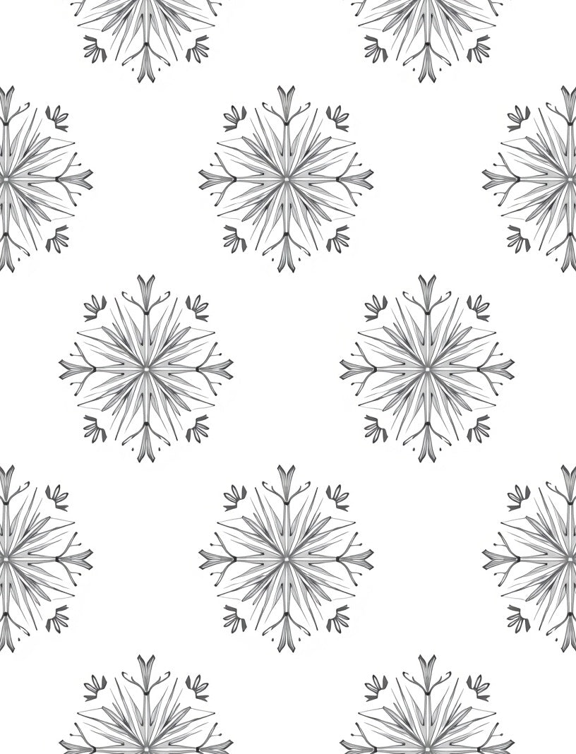 Gray Floral Snowflake Mandala Rug