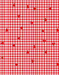 Red White Gingham Heart Scatter Rug