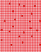 Red White Gingham Heart Scatter Rug