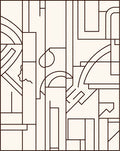 Abstract Cream Geometric Arch Rectangles Rug