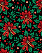 Bold Red Floral Holly Berry Rug