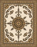 Antique Gold Scroll Medallion Frame Rug