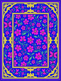 Vibrant Pink Floral Butterfly Garden Rug