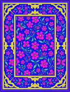 Vibrant Pink Floral Butterfly Garden Rug