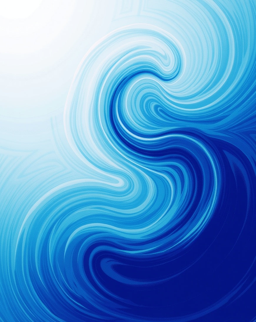 Deep Blue Swirl Water Abstract Rug