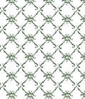 Dark Green Baroque Scroll Framing Rug