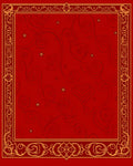 Crimson Gold Heart Swirl Star Rug