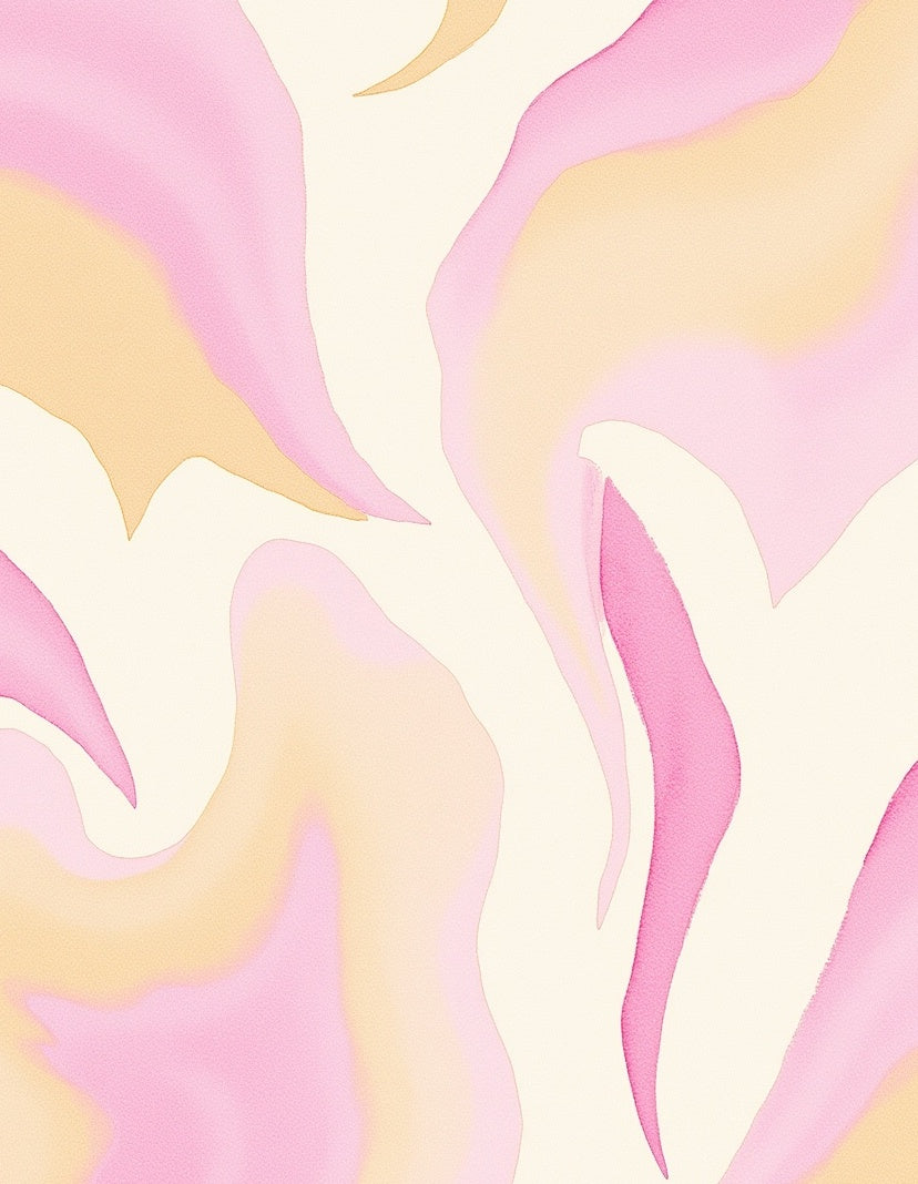 Soft Pink Swirl Abstract Flow Rug