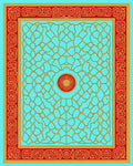 Crimson Gold Chain Mandala Teal Rug