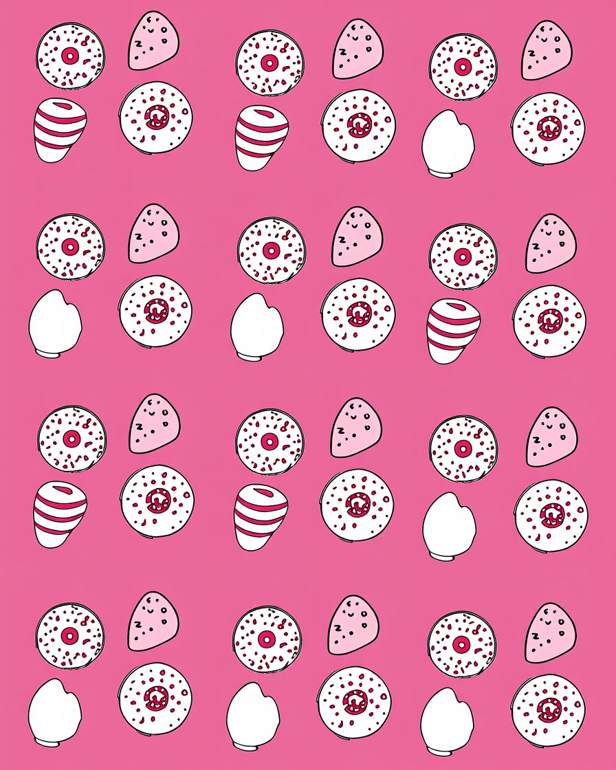 Sweet Pink Donut And Candy Collection Rug