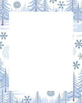 Winter Forest Snowflakes Blue Tone Rug