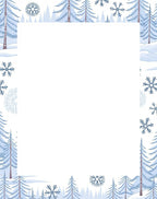 Winter Forest Snowflakes Blue Tone Rug
