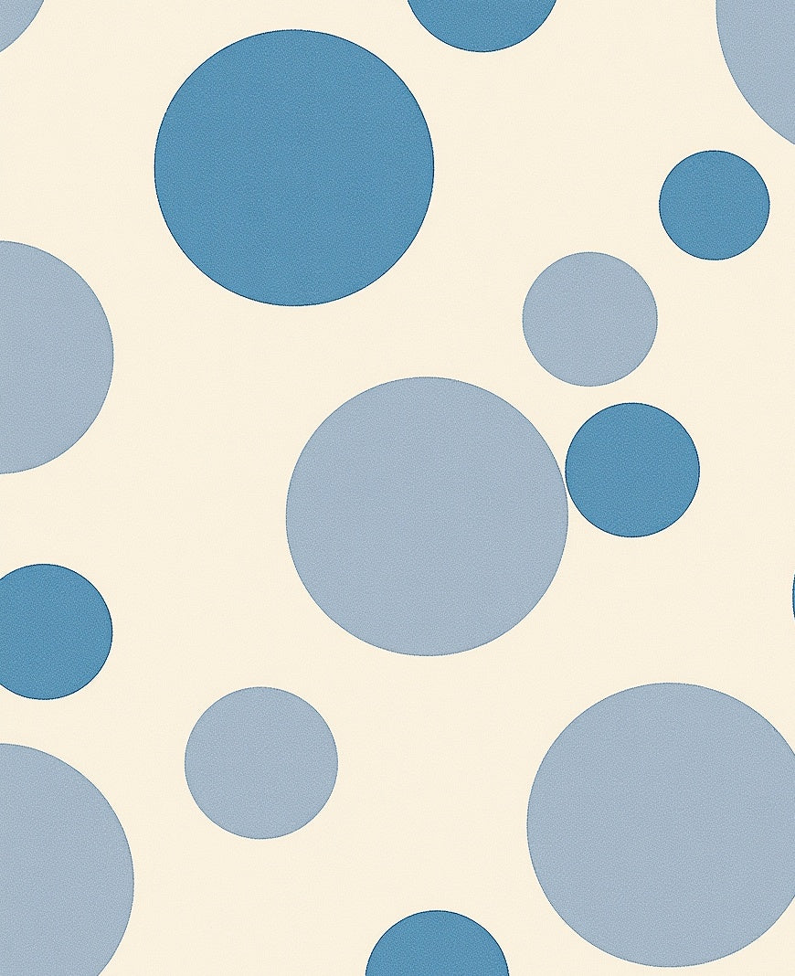 Mid-tone Blue Scattered Circles Rug
