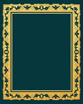 Elegant Gold Leaf Border Rug