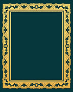 Elegant Gold Leaf Border Rug