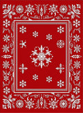 Crimson Snowflake Border Medallion Rug