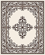 Ornate Dark Brown Floral Medallion Rug