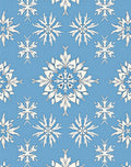 Light Blue White Snowflake Medallion Rug