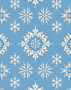 Light Blue White Snowflake Medallion Rug
