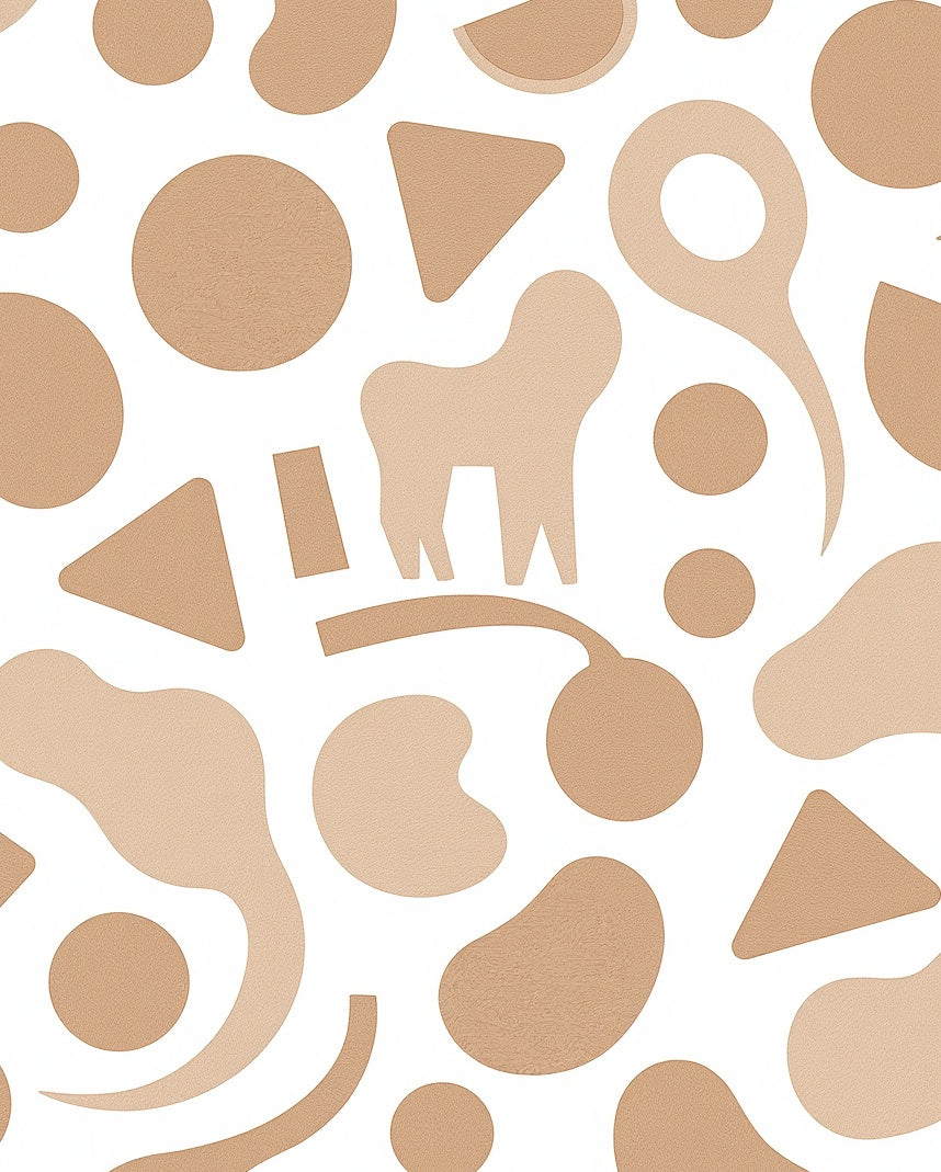 Neutral Abstract Organic Shapes Rug