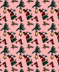 Whimsical Brown Dog Christmas Tree Rug