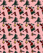 Whimsical Brown Dog Christmas Tree Rug