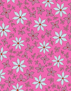 Bright Pink Floral Meadow Arrangement Rug