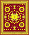 Regal Crimson Gold Trophy Medallion Rug
