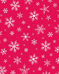 White Winter Snowflakes Crimson Field Rug