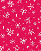 White Winter Snowflakes Crimson Field Rug
