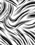 Dynamic Black White Brushstroke Abstract Rug