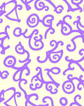 Whimsical Lavender Swirl Script Rug