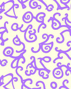 Whimsical Lavender Swirl Script Rug