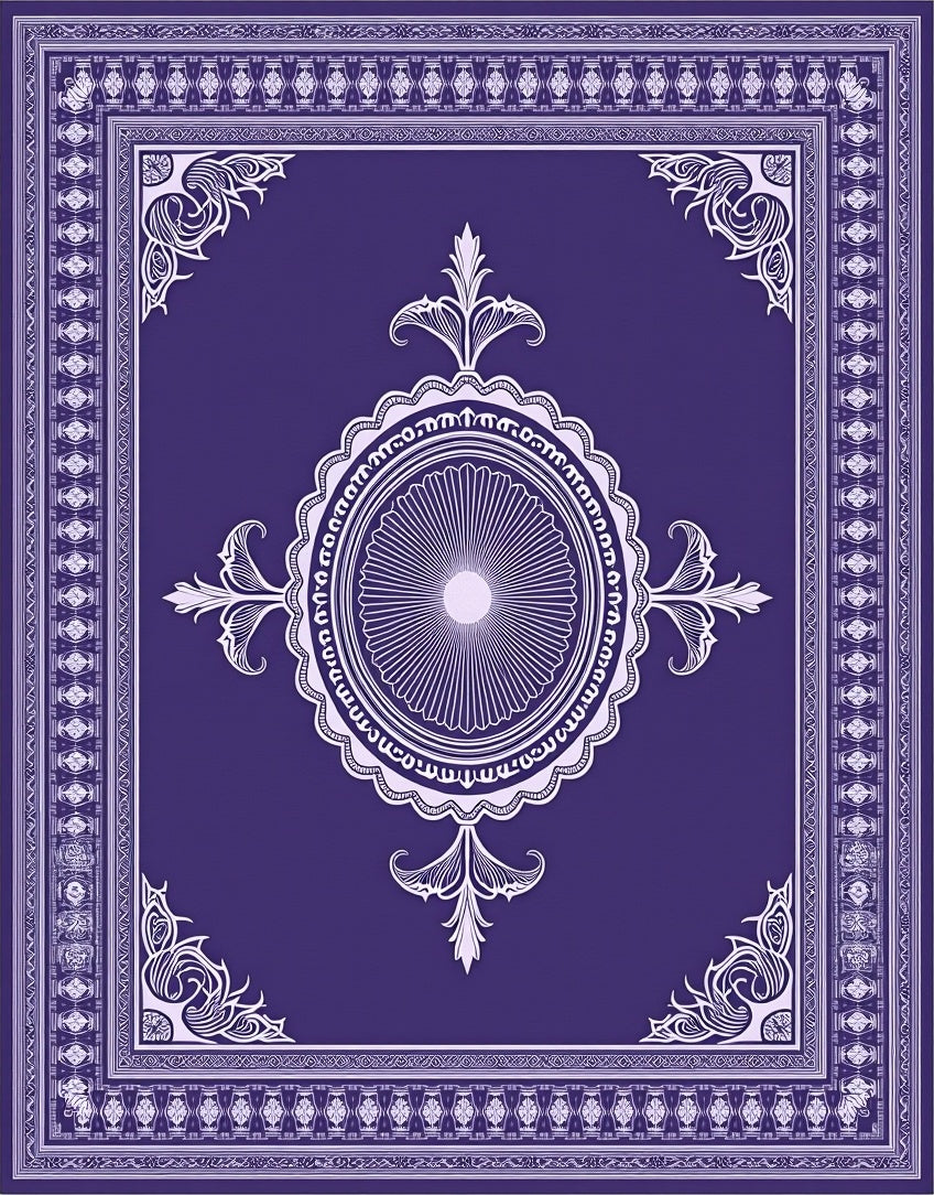 Rich Purple Intricate Floral Medallion Rug