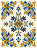 Royal Blue Gold Acanthus Scrollwork Rug