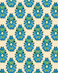 Turquoise Blue Green Floral Scroll Rug