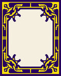 Majestic Blue Yellow Ornament Frame Rug