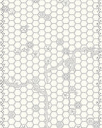 Monochromatic Hexagon Garden Tree Medallion Rug