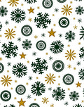 Dark Green Gold Snowflake Star Scatter Rug